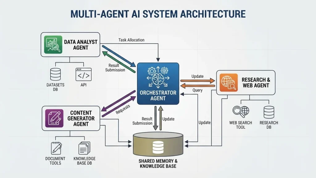 arquitectura de sistemas multiagentes IA
