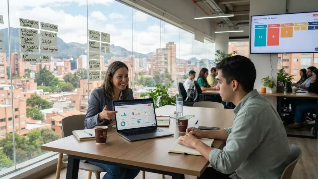 cualificación de leads B2B con agente IA de ventas en Colomb